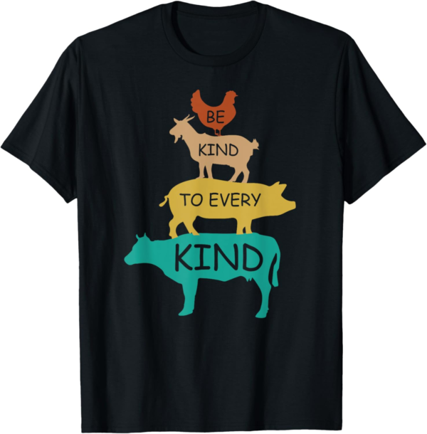 Be Kind To Every Kind Retro Vintage Funny Vegetarian Vegan T... - Image 2